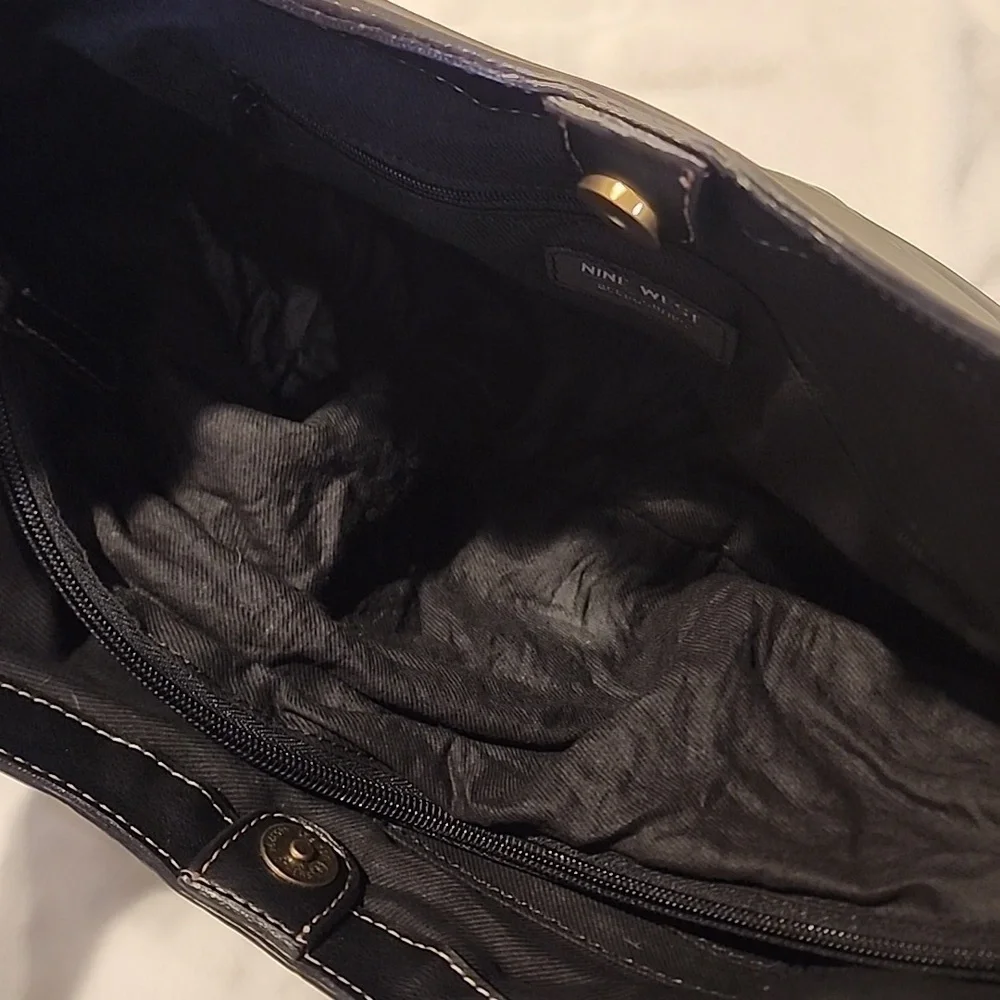 Nine West black shoulder hobo bag